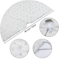 thumbnail image 3 of Plush Christmas Tree Skirts, 48 inches Luxury Snowy White Faux Fur Xmas Tree Base Cover Mat with Silver Snowflakes - Silver Sequin, 3 of 4