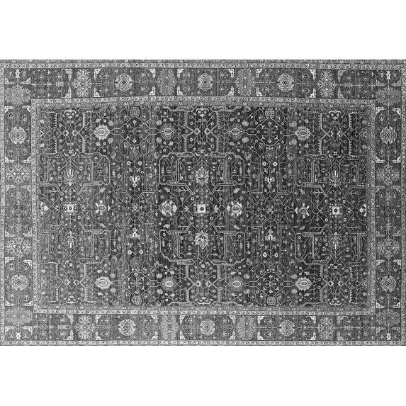 Ahgly Company Indoor Rectangle Oriental Gray Industrial Area Rugs, 5' x 8'