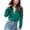 Green Shirts, variant on CAIVO Autumn Solid Color V Neck Ladies Shirt Blouse Women Long Sleeve Cozy Summer Back To School Tops