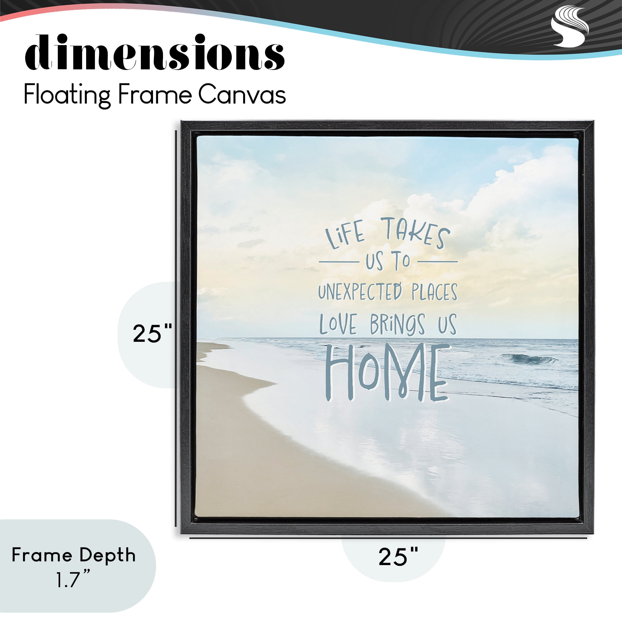 Stupell Industries Love Brings Us Home Inspiration Black Framed Floater Canvas Wall Art, design by Natalie Carpentieri
