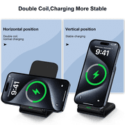 Samsung Wireless Charger Fast Charging Stand Wireless Android Desk Phone Charger Stand for Samsung Galaxy S25 S24 Ultra S24+ S24 S23 FE S22 S21 S20 S10 S9 S8,iPhone 15 Pro Max Plus 14 13 12,Pixel 8 7