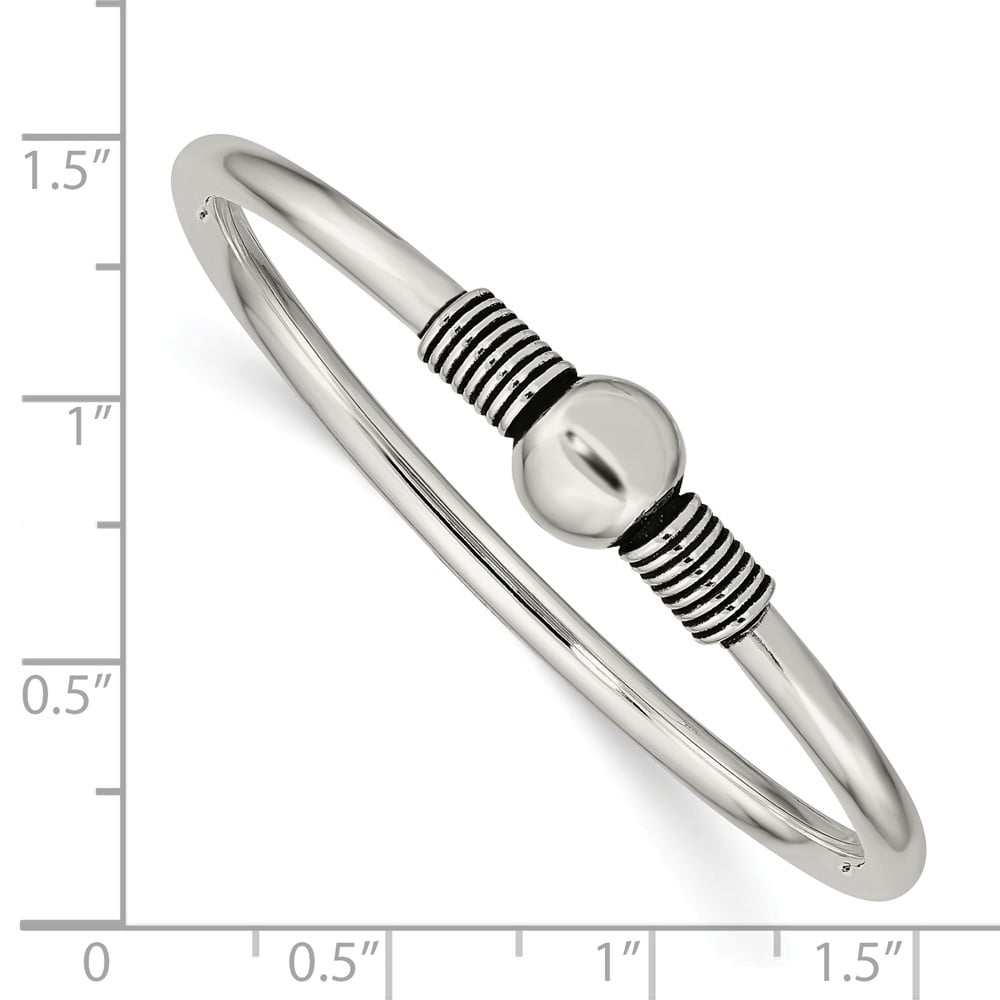 Sterling Silver Flexible Open Catch Childs 2.5 MM Bangle Bracelet