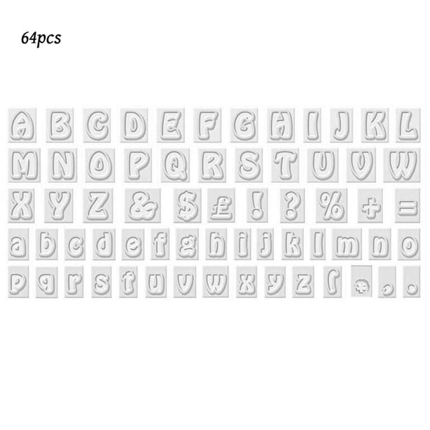 Kearding 64 Unids/set Molde para Galletas Mayúsculas Letras del Alfabeto en Minúsculas Molde para Fondant Herramienta DIY para Hornear, Mango Recto, Herramientas y accesorios para hornear Kearding HA001526-01