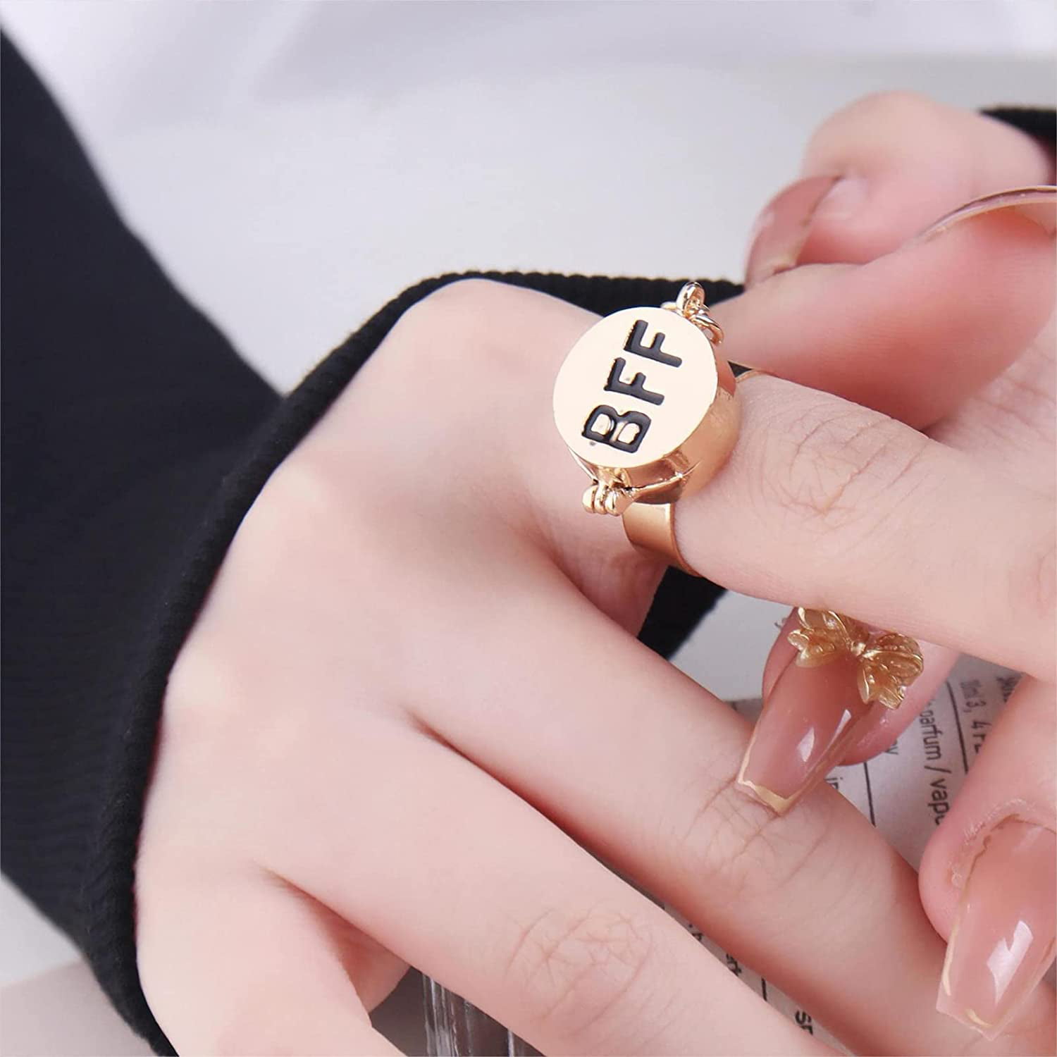 Best Friends engraved Friendship Rings Infinity BFF Silver Gold + Gift  Pouch New | eBay