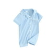 thumbnail image 1 of SUNSIOM Pyjamas pour Bébé Combinaisons Col Rabattu Manches Courtes Vêtements de Nuit Boutons Poche Dormeuses Justaucorps, 1 of 6