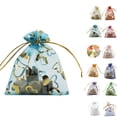 thumbnail image 3 of Oro estampado corazón bolsa de organza multicolor Favor de la boda regalo de joyería bolsas de dulces 100 piezas Speravity JJ16342-01, 3 of 7