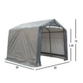 thumbnail image 6 of Weatherfast 8'x8'x7' All Season Steel Frame Peak Roof Outdoor Storage Garden Shed with Waterproof Gray Cover and Heavy Duty Anchors, 6 of 8