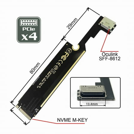 Chenyang PCI-E 3.0 M.2 M-key to Oculink SFF-8612 SFF-8611 Host Adapter for ThinkBook 16  External Graphics Card & SSD