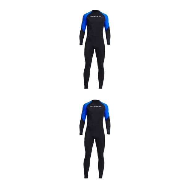 Eigraketly Men Diving Wetsuit for Water Sports Suit Zip Wet Back Full Warm Body Surf azul XXXL 2piezas