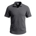 thumbnail image 7 of Rrxhxhs Golf Shirts for Men Waffle Grid Textured Collared Quarter Zip Short Sleeve Breathable Casual Tops,XL, 7 of 7