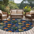thumbnail image 4 of Orange Blue Spring Floral Round Area Rug 6Ft Washable Circle Rugs for Bathroom Office, Vintage Botanical Summer Flower Non-Slip Carpet Floor Mats Indoor Outdoor Carpet Runner Aesthetic Home Decor, 4 of 8