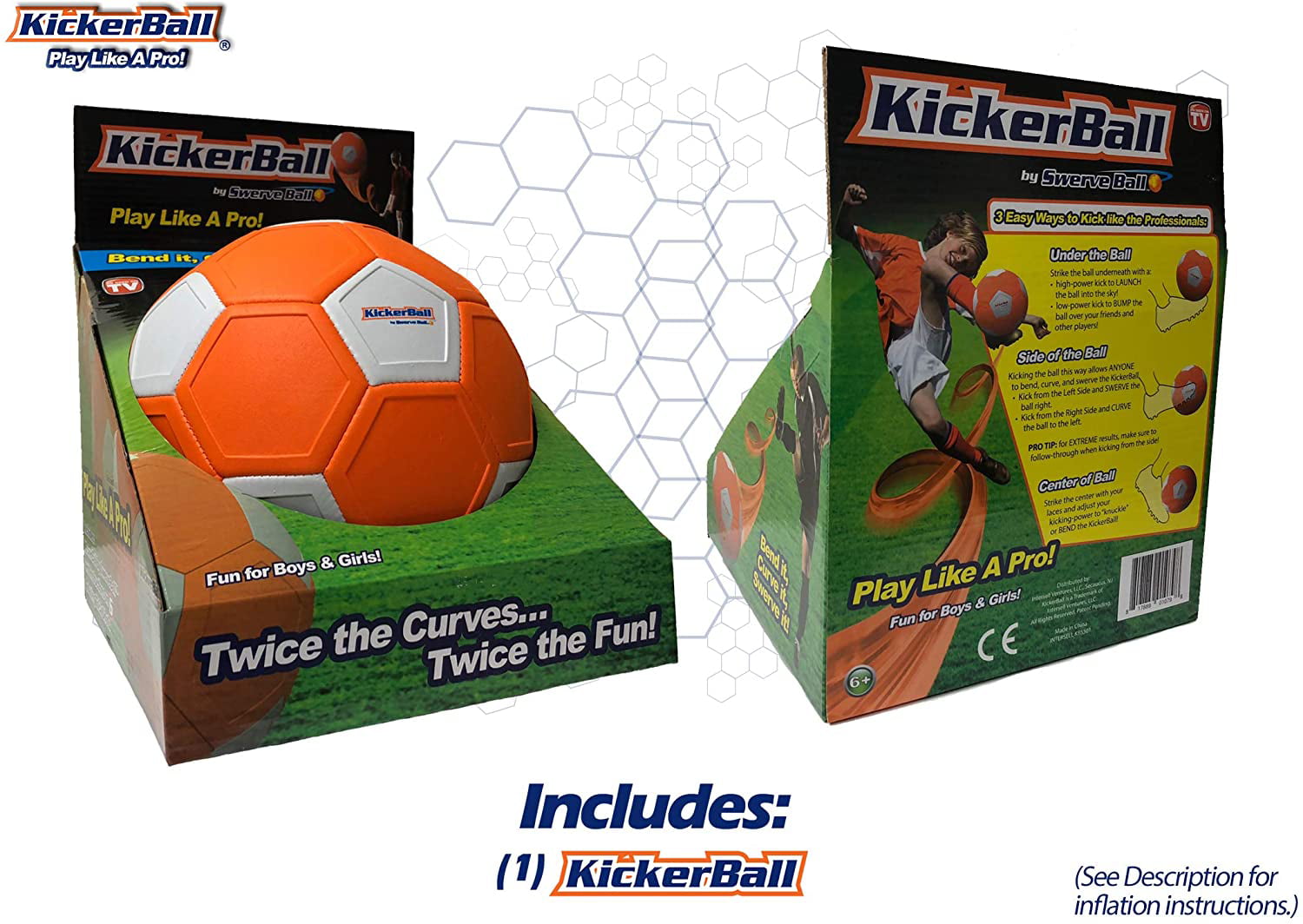 KickerBall by Swerve Ball Outdoor Garden Yard Children's Football Play Kick Toy 