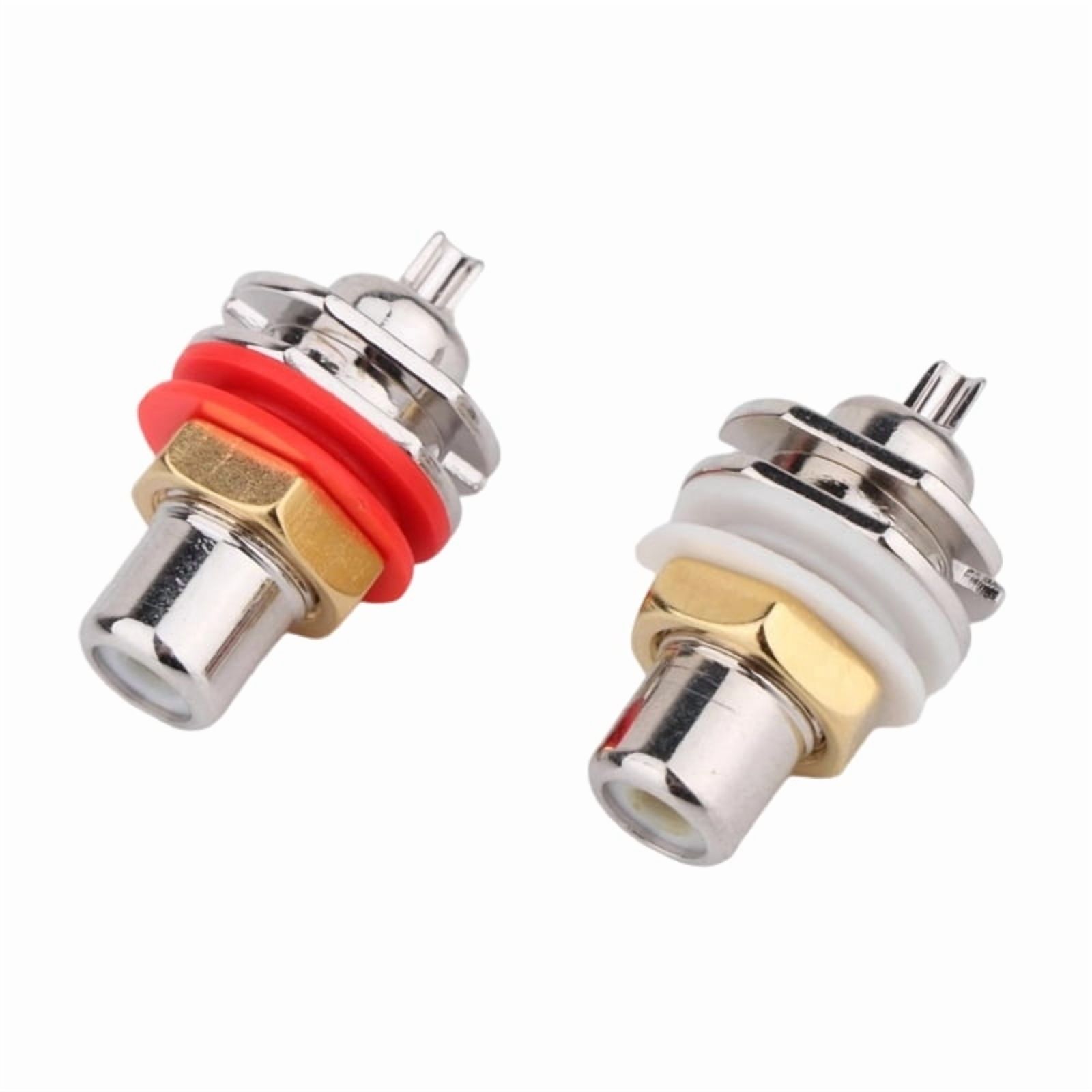Rhodium Plated RCA Female Jack Connector Welding Terminal Block for High Fidelity Audio/Video Signal Transmission