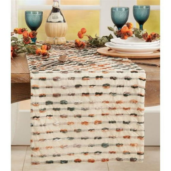 Saro Lifestyle Striped Woven Table Runner