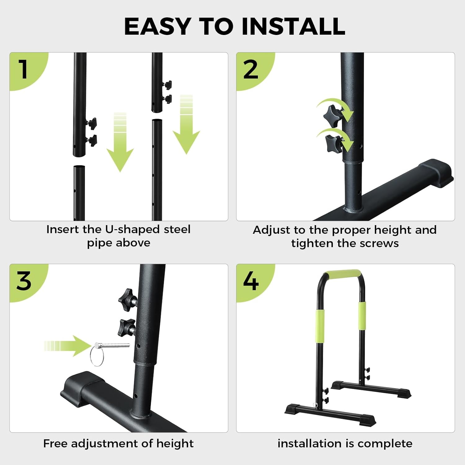 Walking Pad Handle Bar Only, Compatible with 24.4'' Wide Walking Pad, Max 43.3'' Height Parallettes Bar, Non-Slip Base