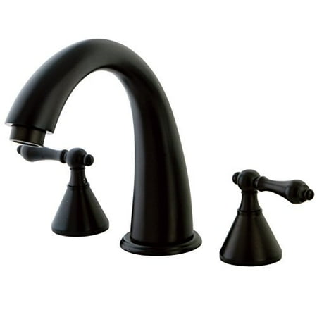 - Kingston Brass KS2365AL Naples Roman Tub Filler with Metal Lever Handle, Oil Rub