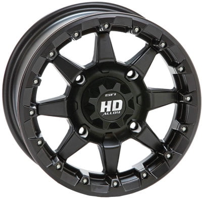 2.0 Matte Black for Honda Rancher 420 4x4 ES 2007-2018 4/110 STI HD Beadlock Wheel 14x7 5.0 
