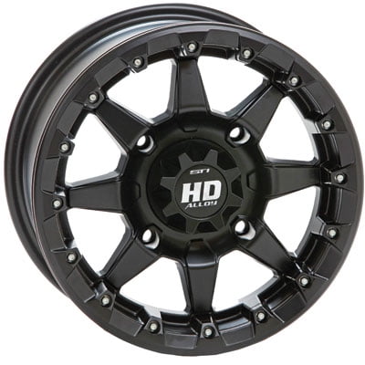 4/115 STI HD5 Beadlock Wheel 14x7 5.0 + 2.0 Matte Black for Arctic Cat 700 Limited 2013