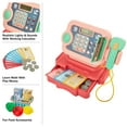 thumbnail image 5 of Cash Register for Kids – 30-Piece Set for Grocery Store Pretend Play with Shopping Basket, Toy Money, and Working Calculator by Hey Play (Pink), 5 of 6