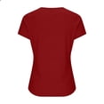 thumbnail image 5 of Women's Slim Fit V-Neck Short Sleeve Top with Lace Trim, Stretchy Knit Fabric for Everyday Casual Wear, 5 of 8
