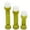 Green Bubble Pillar Solid Pillar S/3 13", 11", 11"H, variant on DecMode 3 Candle Yellow Glass Bubble Pillar Candle Holder, Set of 3