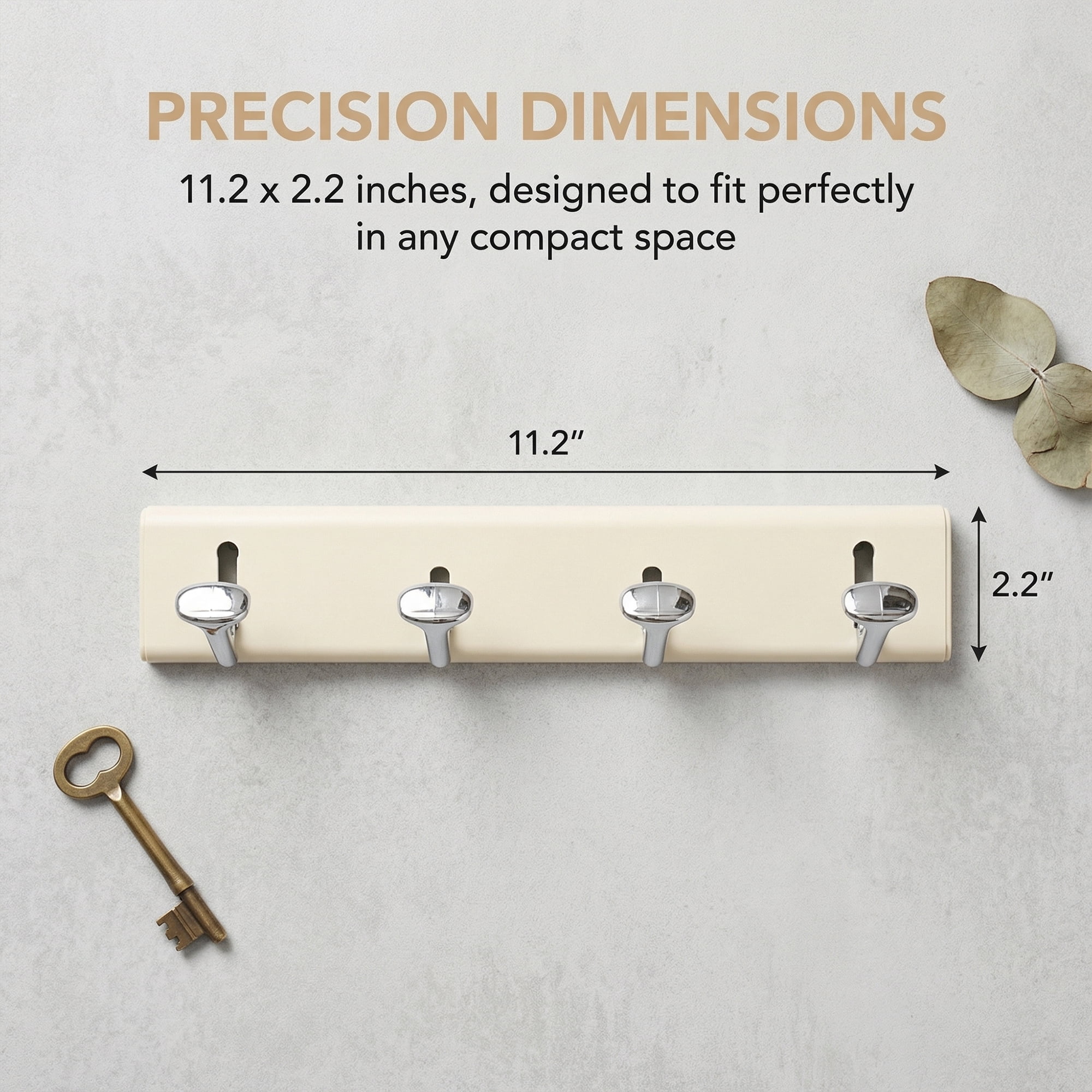 Unique Bargains Coat Rack Wall Mount Aluminum Hook for Entryway Milk White 11.2"x2.2"