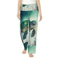 thumbnail image 2 of Goofa Watercolor Turtle1 Printed Soft Pajama Pants for Women, Wide Leg Comfy Casual Lounge Yoga Pants-X-Large, 2 of 9