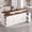 White+Walnut, variant on Advwin 92.5" Two-Tier Kitchen Island with Storage, Sliding Track Power Outlet & LED Light, Large Stationary Breakfast Bar with Pull-Out Drawer & Adjustable Shelves, White+White Marble Finish