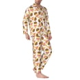 thumbnail image 2 of Naloa Cute Ice Cream Men’s Pajamas Set - Long Sleeve Button Down Sleep Shirt and Pajama Bottoms Sleepwear Set-XX-Large, 2 of 7