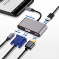 thumbnail image 3 of Tipo C HUB 4K USB 3.0 Adaptador VGA Convertidor de teclado de aleación de aluminio Estación de acoplamiento de aleación de aluminio Accesorios portátiles Suministros de computadora Methold EL005698-00B, 3 of 7