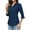 Navy Blue, variant on Zeagoo Women Work Shirts Button Down Three Quarter Sleeve Short Sleeve Office Blouses for Women