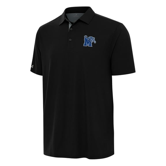 Men's Antigua Black/Gray Memphis Tigers Era Polo