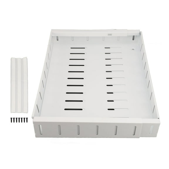 Expandable Pull-Out Cabinet Organizer Slide-Out Drawer with Dividers for Pantry and Kitchen, White