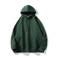 thumbnail image 2 of HAiming Drawstring Hoodies for Men 2025 Casual Solid Color Long Sleeve Loose Basic Pullover Sweatshirts with Pocket, 2 of 7