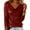 Red, variant on DAFPZW Women's Silk Satin Blouse Dressy Casual Cowl Neck 3/4 Length Sleeve Tops Business Work Shirts