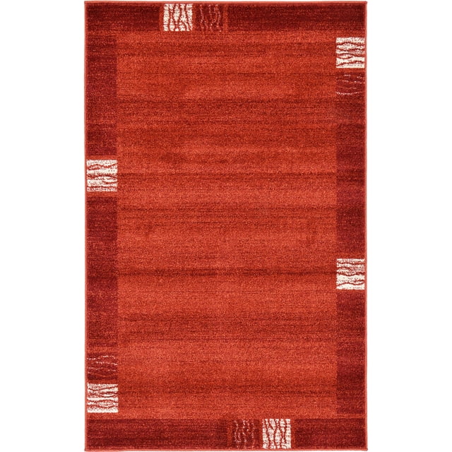 Unique Loom Del Mar Collection Tapis de Transition Contemporain, 3' 3" x 5' 3", Rouille Rouge/terre Cuite