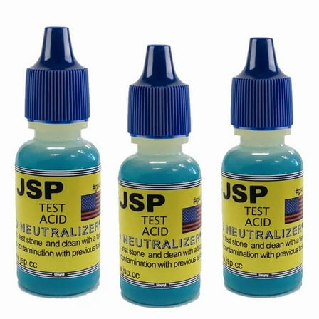 3 PC Gold Silver Test Acid Neutralizer 1/2 oz Bottle Solution Stone Cleaner