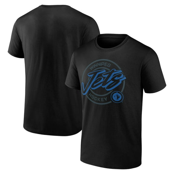 Men's Black Winnipeg Jets Color Block Puck T-Shirt