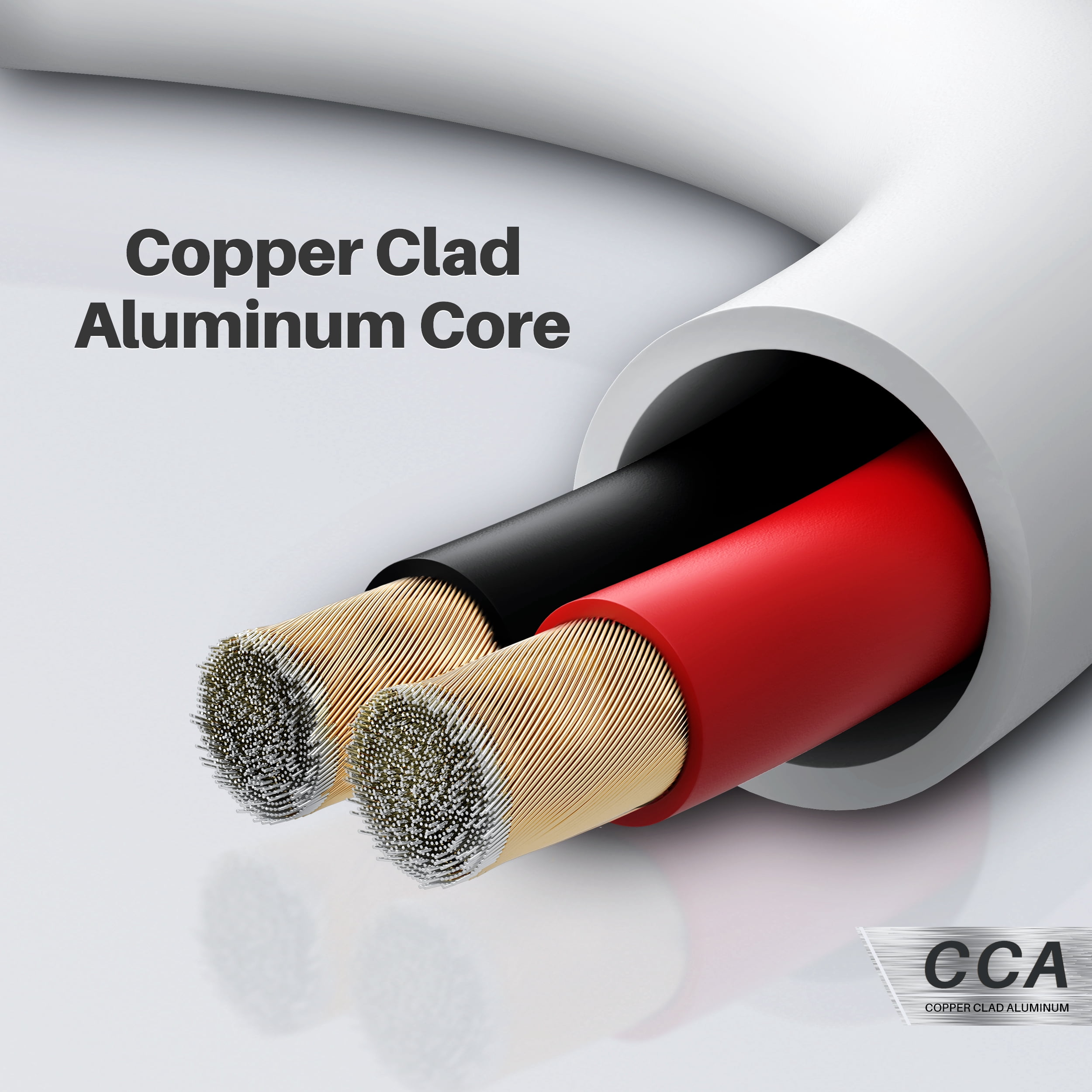 GearIT 16/2 Speaker Wire (100 Feet) 16 Gauge (Copper Clad Aluminum) - Fire Safety In Wall Rated Audio Speaker Wire Cable / CL2 Rated / 2 Conductors - CCA, 100ft