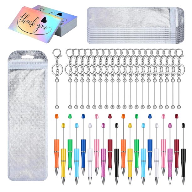 Bolígrafo creativo con cuentas, bolígrafo DIY, bolígrafo con cuentas para hacer regalos, escritura, dibujo en el aula, regalo de boda , 20 piezas bolígrafos