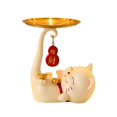 thumbnail image 3 of Estatua de mesa de café Estatuillas y esculturas de gatos Porta llaves Bandeja de almacenamiento Artesanía Bandeja de tocador Adornos para estantería Beige, 3 of 10