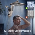 thumbnail image 3 of HOPOPRO 12 Inch High Pressure Rain Shower Head with Filter,Rainfall and Handheld Shower Head with Hard Water Filter, Stainless Steel Shower Hose, 3 of 11