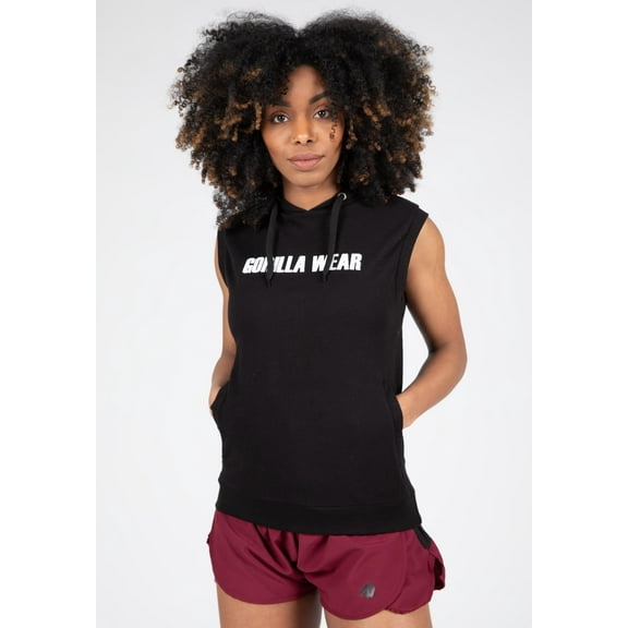 Virginia Sleeveless Hoodie - Black