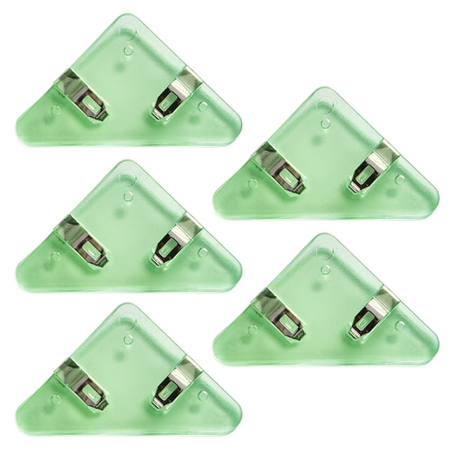 Visland 5 Pcs Transparent Triangle Corner Clips Prevent Book Curling Document File Book Page Corner Clips Students Supplies