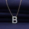 thumbnail image 2 of 18K Rose Gold Plated Initial Necklace | Moissanite Diamond Alphabet Necklace | Dainty Necklaces for Her | Letter "B" Pendant Necklace |18" + 2" Adjustable Chain, 2 of 6