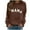A-Brown, variant on Women's Seasonal Long Sleeve Sweatshirt – Round Neck Pullover No Hood Comfort Fit Casual Printed Top Under $10