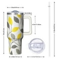 thumbnail image 2 of OBREWU Yellow and Gray Leaves Modern Art Tumbler with Handle and Lid,Yellow and Gray Leaves Modern Art 40oz Double Wall Vacuum Insulated Tumbler,Cups Gift for Women and Men, 2 of 7