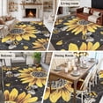 thumbnail image 6 of Sunflower Bee Large Area Rugs for Bedroom Living Room, Soft Non Slip Carpet Bedside Rug, Black Yellow Farm Flower Spring Summer Rectangular Floor Cover Kitchen Accent Rug 6'x9' for Dining Room/Office, 6 of 9