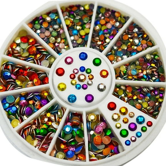 Ruanlalo Women Fashion Multicolor Nail Art Stickers DIY Manicure Tips Decoration Wheel