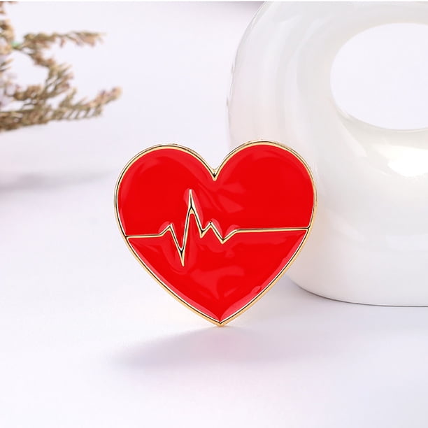 Broches para mujer, broche de corazón esmaltado, insignia de enfermera, broche de solapa, broche de dibujos animados